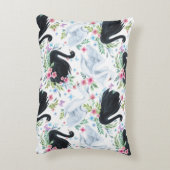 白鳥の湖：水色パステルパターン。 アクセントクッション (裏面(縦))