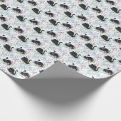 白鳥の湖：水色パステルパターン。 ラッピングペーパー (角)