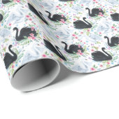 白鳥の湖：水色パステルパターン。 ラッピングペーパー (ロールコーナー)