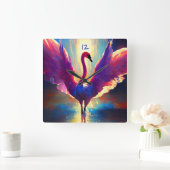 白鳥の目覚め：: スクエア壁時計 (ホーム)