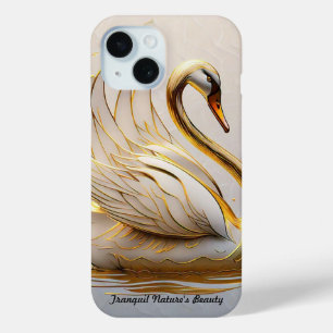 「白鳥の穏やかな脱出」 iPhone 15ケース