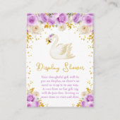 白鳥の紫と金ゴールドのバラディスプレイシャワー エンクロージャーカード (正面)