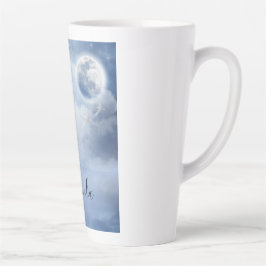 白鳥の美しい青飛んでいるい空 カフェラテマグ