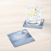 白鳥の美しい青飛んでいるい空 スクエアペーパーコースター (インサイチュ)