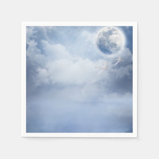 白鳥の美しい青飛んでいるい空 スタンダードカクテルナプキン (正面)