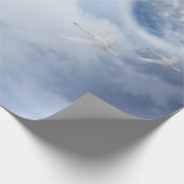 白鳥の美しい青飛んでいるい空 ラッピングペーパー (角)