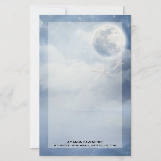 白鳥の美しい青飛んでいるい空 便箋 (正面)