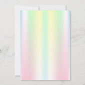 白鳥の花の虹彩色ホログラフィックベビーシャワー 招待状 (裏面)