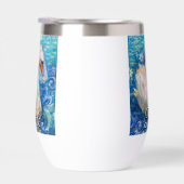 白鳥の花嫁w/ヴェールオンウォーターブルーパーソナライズされたホワイト (右面)