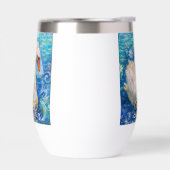 白鳥の花嫁w/ヴェールオンウォーターブルーパーソナライズされたホワイト (左面)