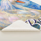 白鳥の花嫁w/ヴェールオンウォーターブルーパーソナライズされたホワイト シェルパブランケット (3/4)