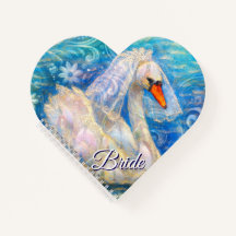 白鳥の花嫁w/ヴェールオンウォーターブルーパーソナライズされたホワイト