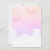 白鳥の誕生日パーティーパステルかわいらしレインボー 招待状 (裏面)