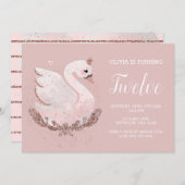 白鳥の誕生日|ダスティバラとバラ金ゴールド 招待状 (正面/裏面)