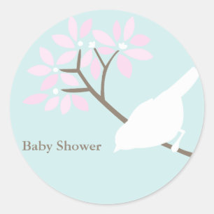 白鳥の赤ちゃんシャワーシール ラウンドシール