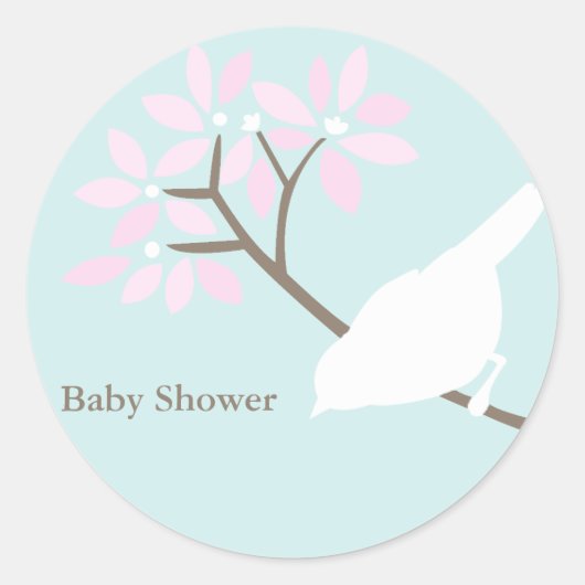 白鳥の赤ちゃんシャワーシール ラウンドシール (正面)