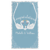 白鳥の赤ちゃんシャワーバードとクラウンコーエッドブルー スモールペーパーバッグ (裏面)