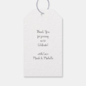 白鳥の赤ちゃんシャワーバードとクラウンテーマブルー ギフトタグ (裏面)