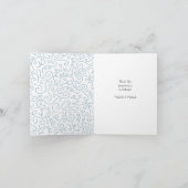 白鳥の赤ちゃんシャワーバードとクラウンテーマブルー サンキューカード (内部)