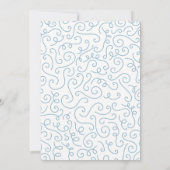 白鳥の赤ちゃんシャワーバードとクラウンテーマブルー 招待状 (裏面)