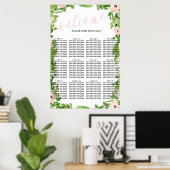 白鳥の赤ちゃんシャワー座席表 |ピンク ポスター (ホームオフィス)