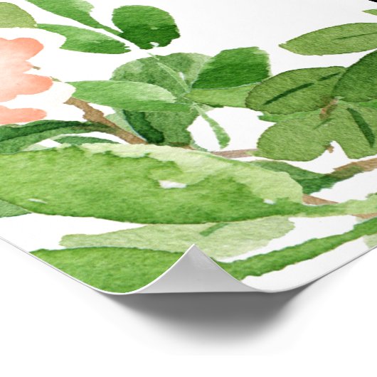 白鳥の赤ちゃんシャワー座席表 |ピンク ポスター (角)