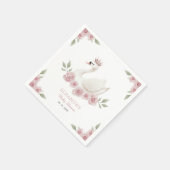 白鳥の赤ちゃんシャワー スタンダードカクテルナプキン (角)