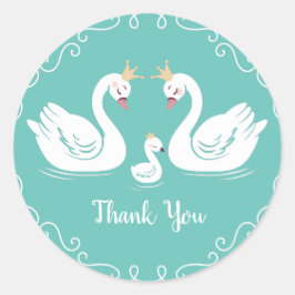 白鳥の赤ちゃんシャワー ラウンドシール