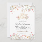 白鳥の赤ん坊のシャワーの招待状 招待状 (正面)