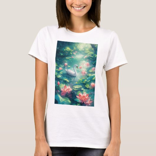 白鳥の静かな世界 Tシャツ (正面)