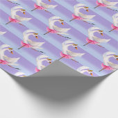 白鳥の鳥のパターン白い芸術紙 ラッピングペーパー (角)