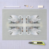 白鳥の鳥のCygnetsの野性生物動物のティッシュペーパー 薄葉紙 (クラフト)