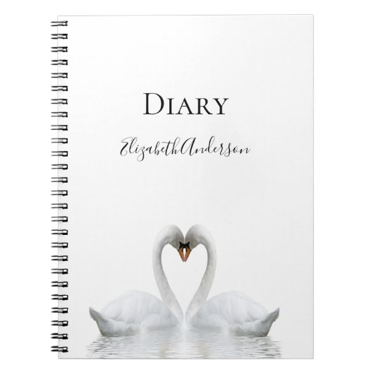 白鳥はホワイトネーム日記の大学が支配を愛する ノートブック (正面)