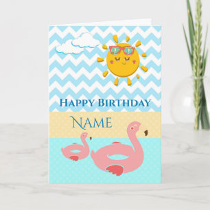 白鳥は水に浮く誕生日 カード