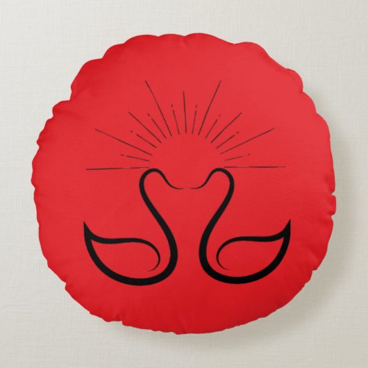 白鳥まくら ラウンドクッション (正面)