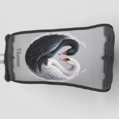 白鳥エレガントが一緒にハートを探す。 ゴルフヘッドカバー (正面)