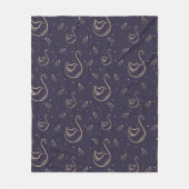 白鳥エレガントと葉柄 フリースブランケット (正面)