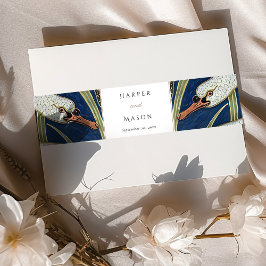 白鳥エレガントをテーマにした結婚式招待状ベリーバンド 招待状ベリーバンド