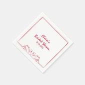 白鳥エレガントクリムゾンレッドハンドドロッドブライダルシャワー スタンダードカクテルナプキン (角)