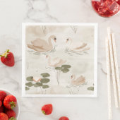 白鳥エレガント模様の水彩 (インサイチュ)