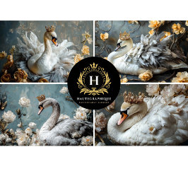 白鳥コラージュのデコページ 薄葉紙