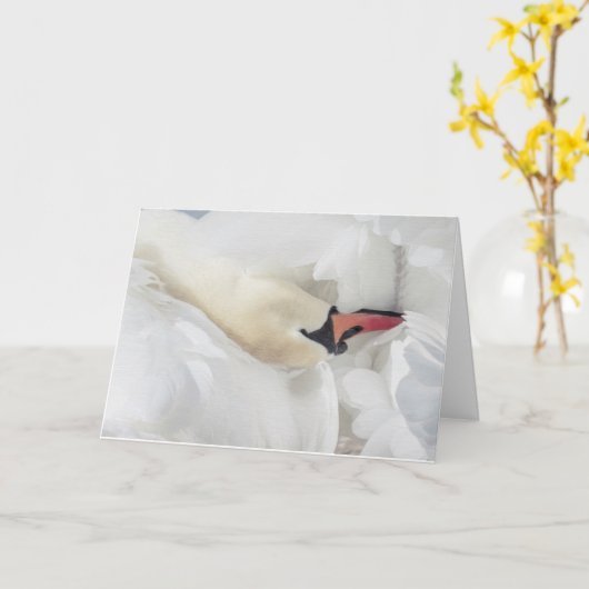 白鳥ノートカー空白のドをミュート カード (黄色い花)