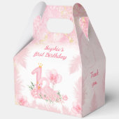 白鳥フローラ羽毛ピンク1st誕生日ラージゲーブル フェイバーボックス (裏面)