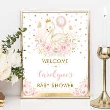 白鳥プリンセスとピンクバルーンウェルカムベビーガール