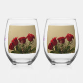 白鳥ペア/バラ/ラブスティームレスワイングラス ステムなしワイングラス (裏面)