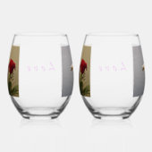白鳥ペア/バラ/ラブスティームレスワイングラス ステムなしワイングラス (右)