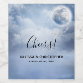 白鳥ワインラベル飛んでいる付きの美しい青空 ワインラベル (シングルラベル)