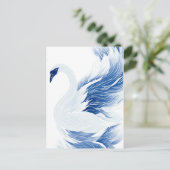 白鳥中国の羽の模様 ポストカード (スタンド正面)