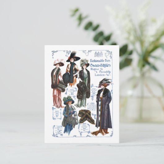白鳥及びエドガーの流行の毛皮の#A ポストカード (スタンド正面)