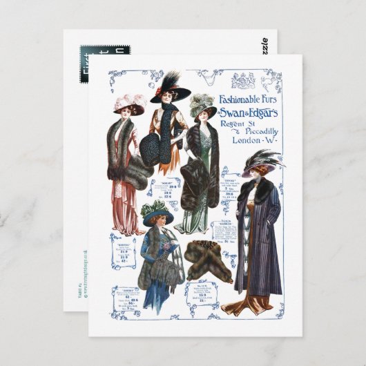 白鳥及びエドガーの流行の毛皮の#A ポストカード (正面/裏面)